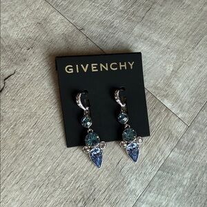 Givenchy Sapphire and Silver Dangle Earrings